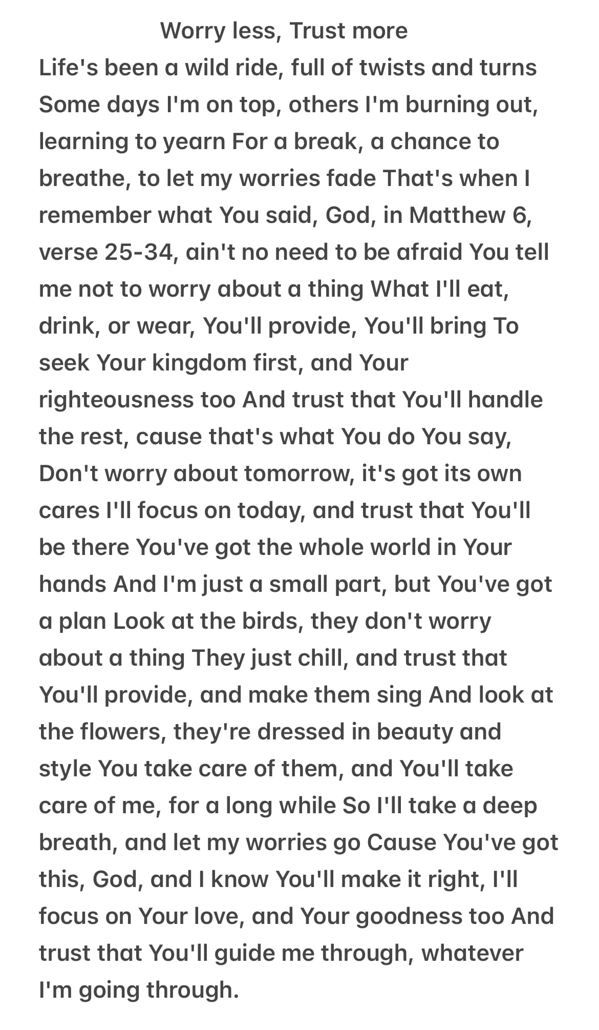 Sample poetry verse - handwritten authentic poem